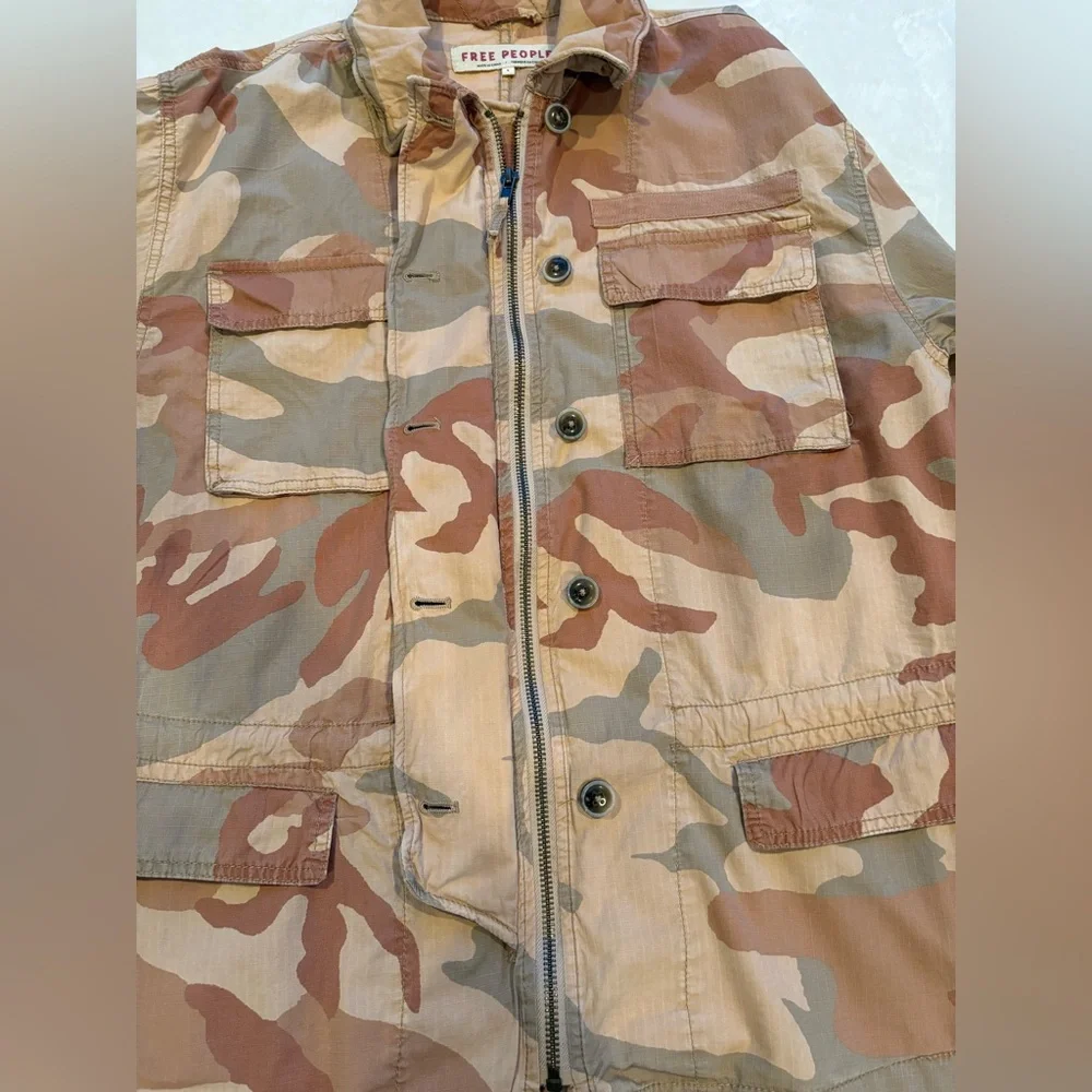 Free People "Seize the Day" Camo Military Jacket. Size Small. - Picture 9 of 15